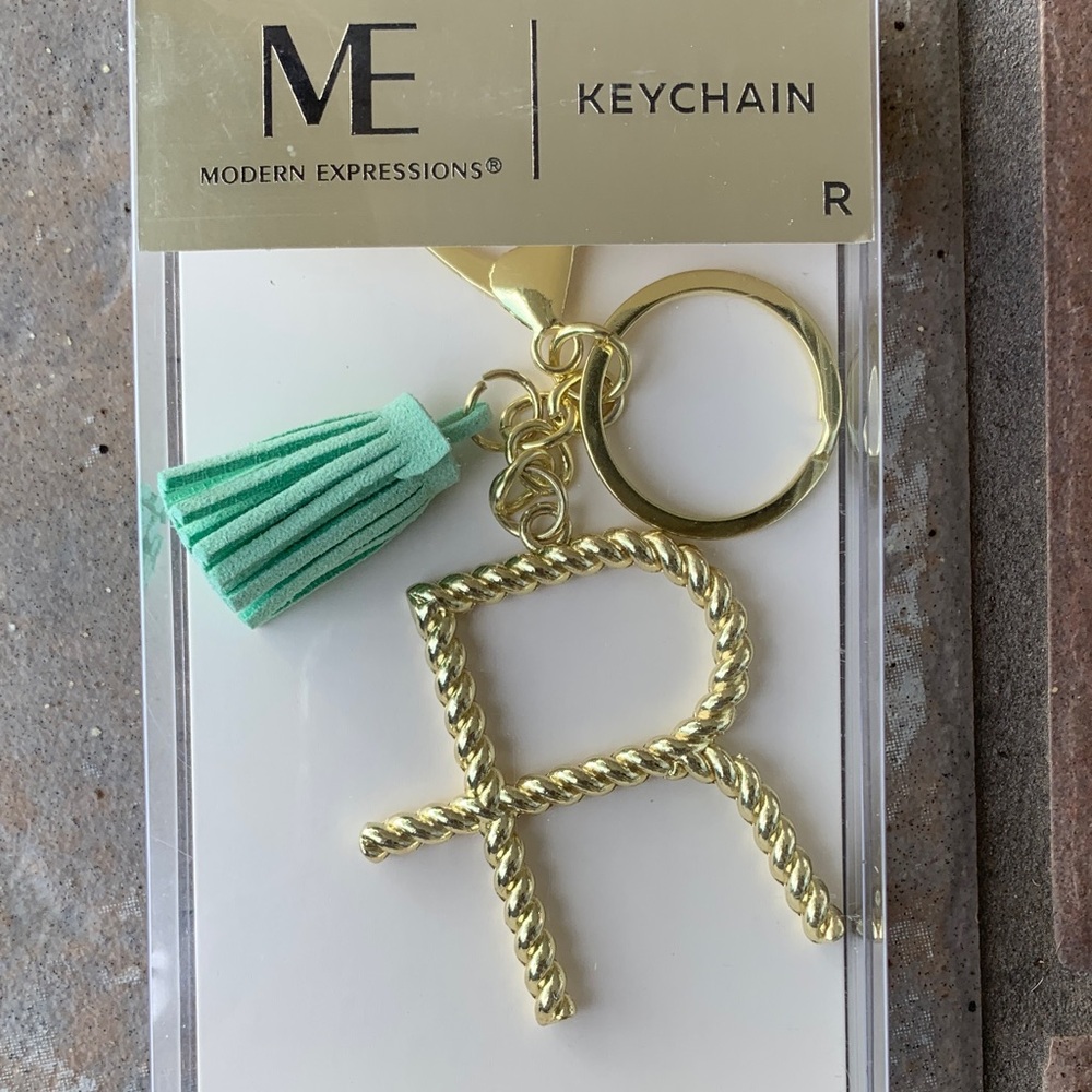 Modern Expressions Gold “R”Keychain with Tassel